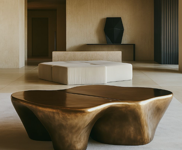 Geometric Copper Stool